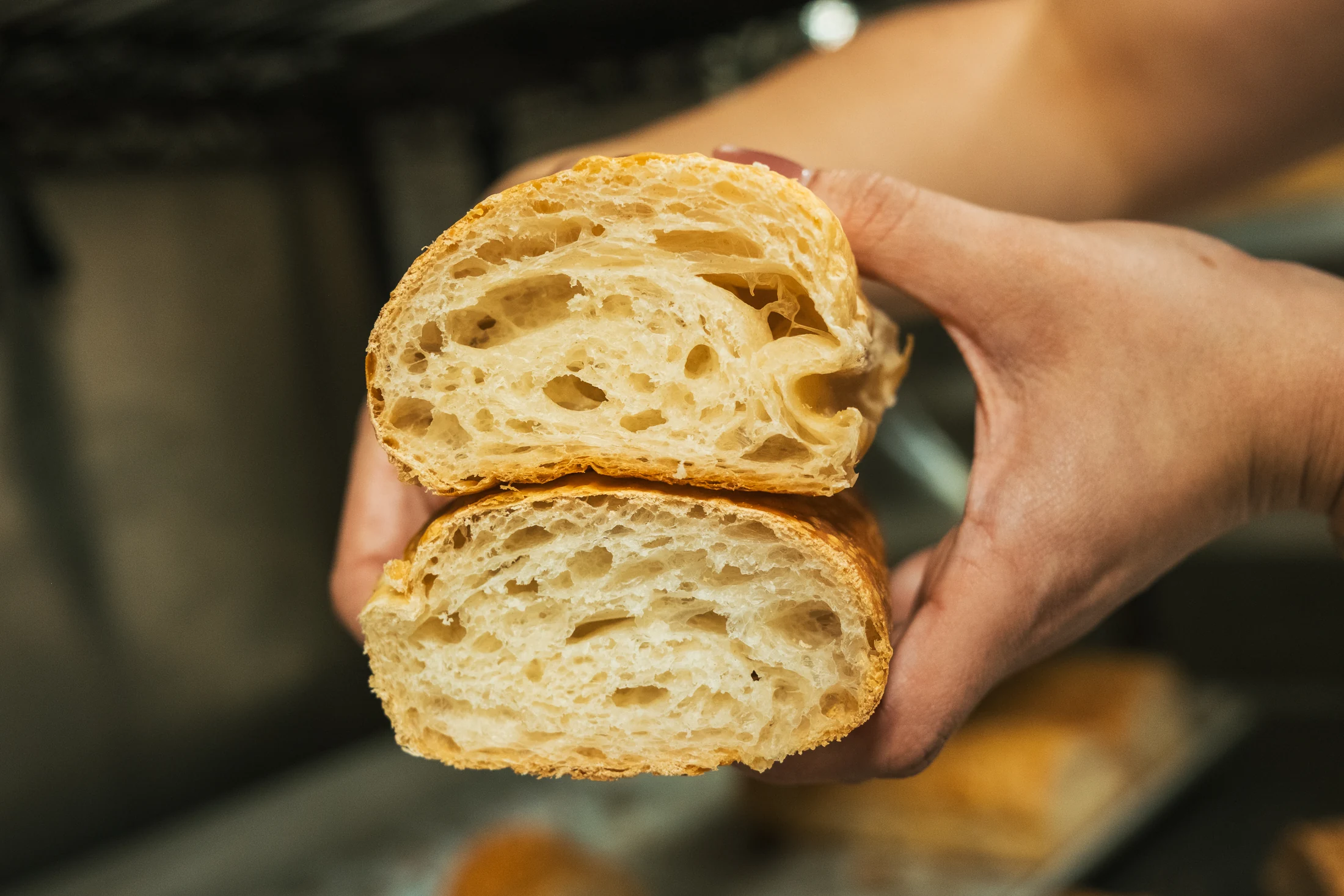 Miga del pan recién hecho de PalPan